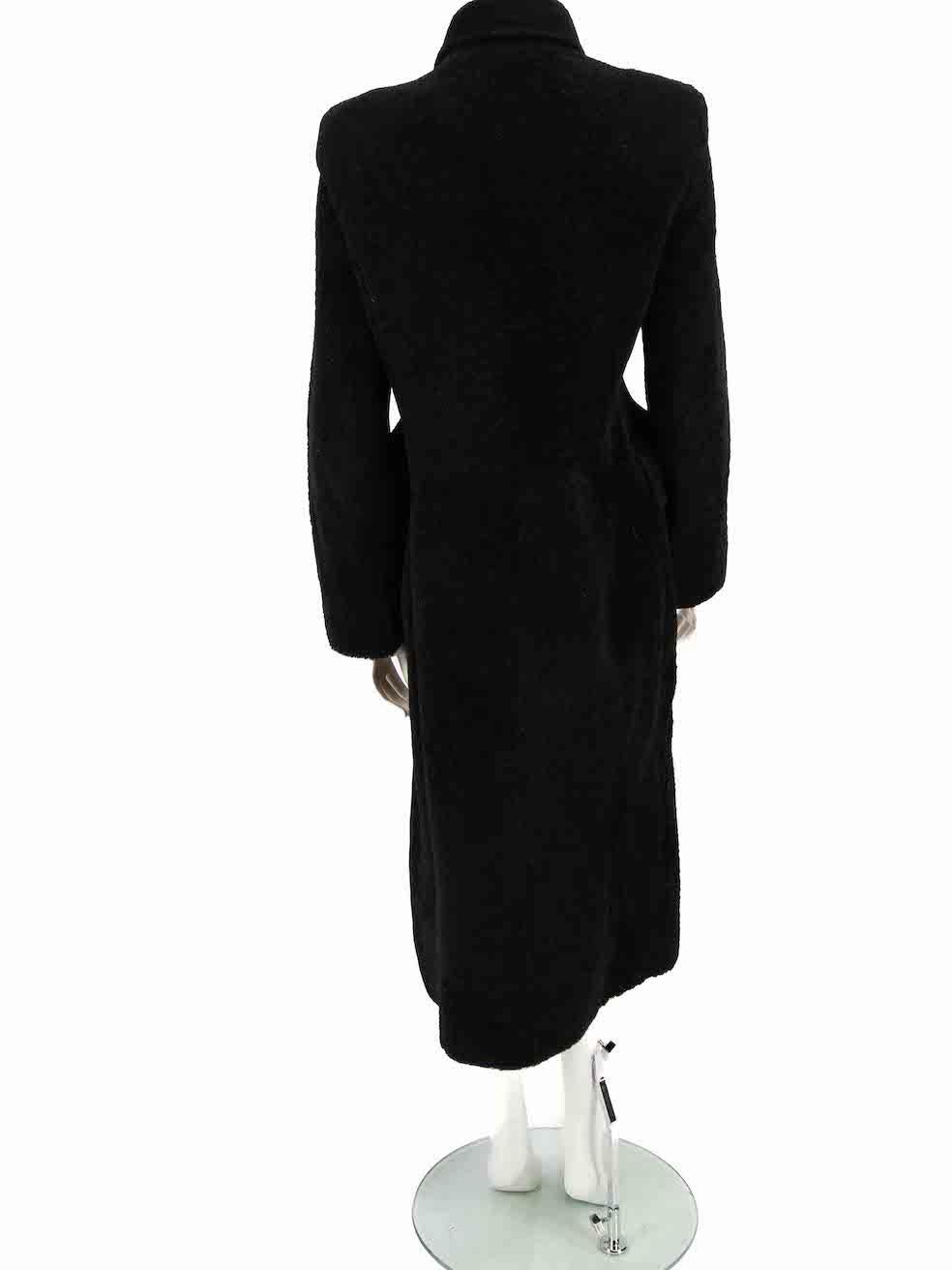 Balenciaga Black Lamb Shearling Hourglass Coat Size L In Good Condition For Sale In London, GB