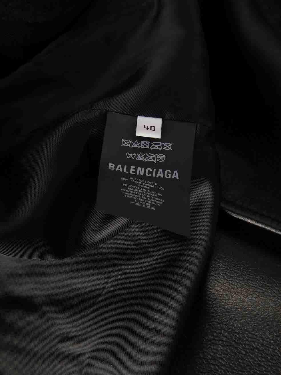 Balenciaga Manteau sablier en agneau noir Taille L Pour femmes en vente