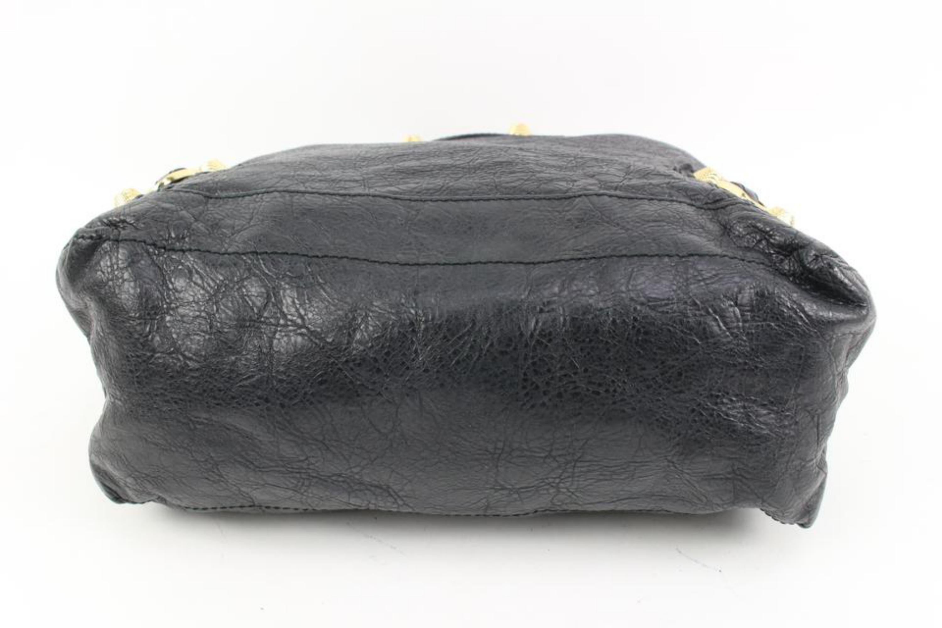 Balenciaga Black Lambskin Leather Giant 12 Silver Day Bag 11ba419s 2