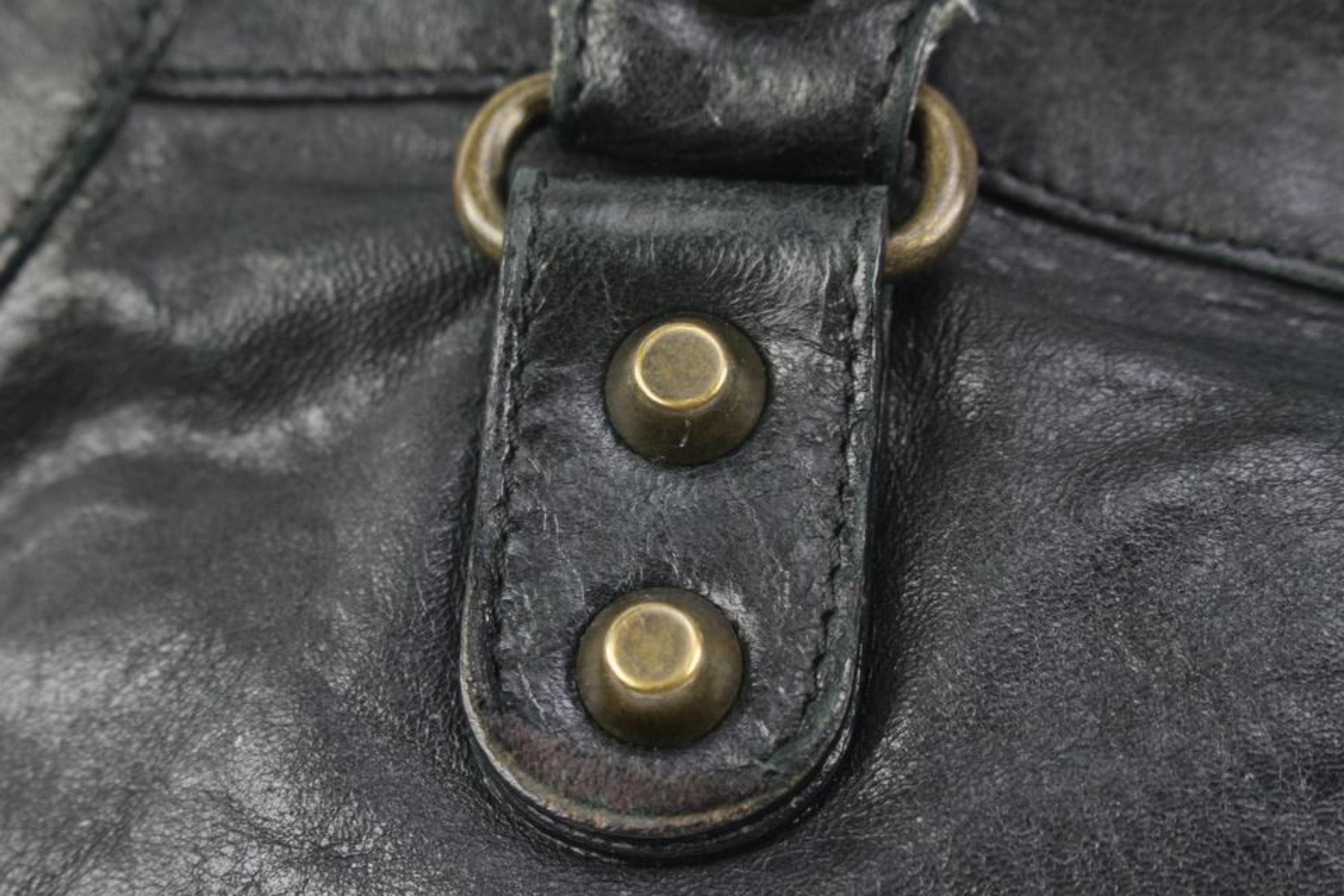 Balenciaga Black Lambskin Leather Motorcycle City 2way Bag 7ba425s 3