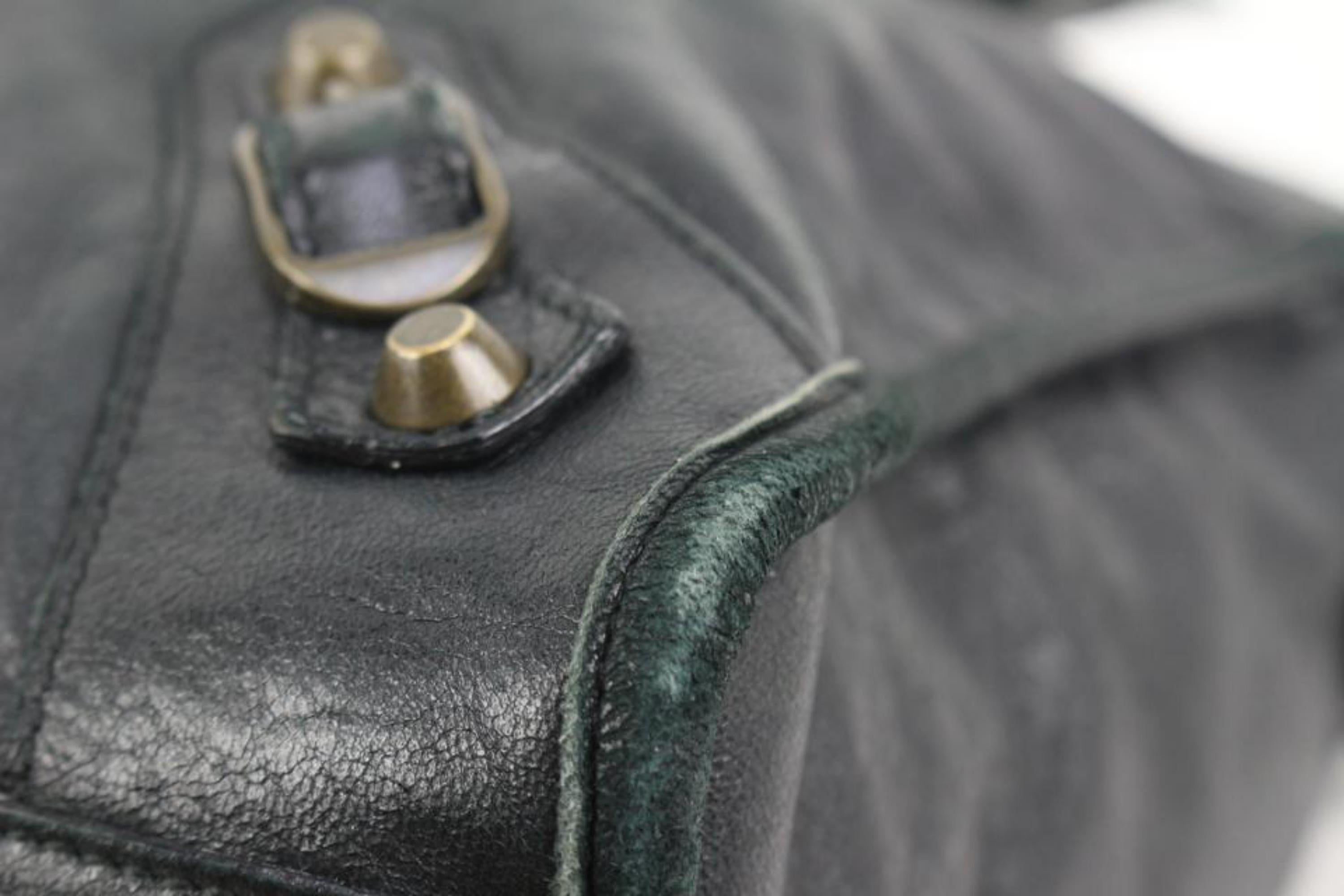 Balenciaga Black Lambskin Leather Motorcycle City 2way Bag 7ba425s 4