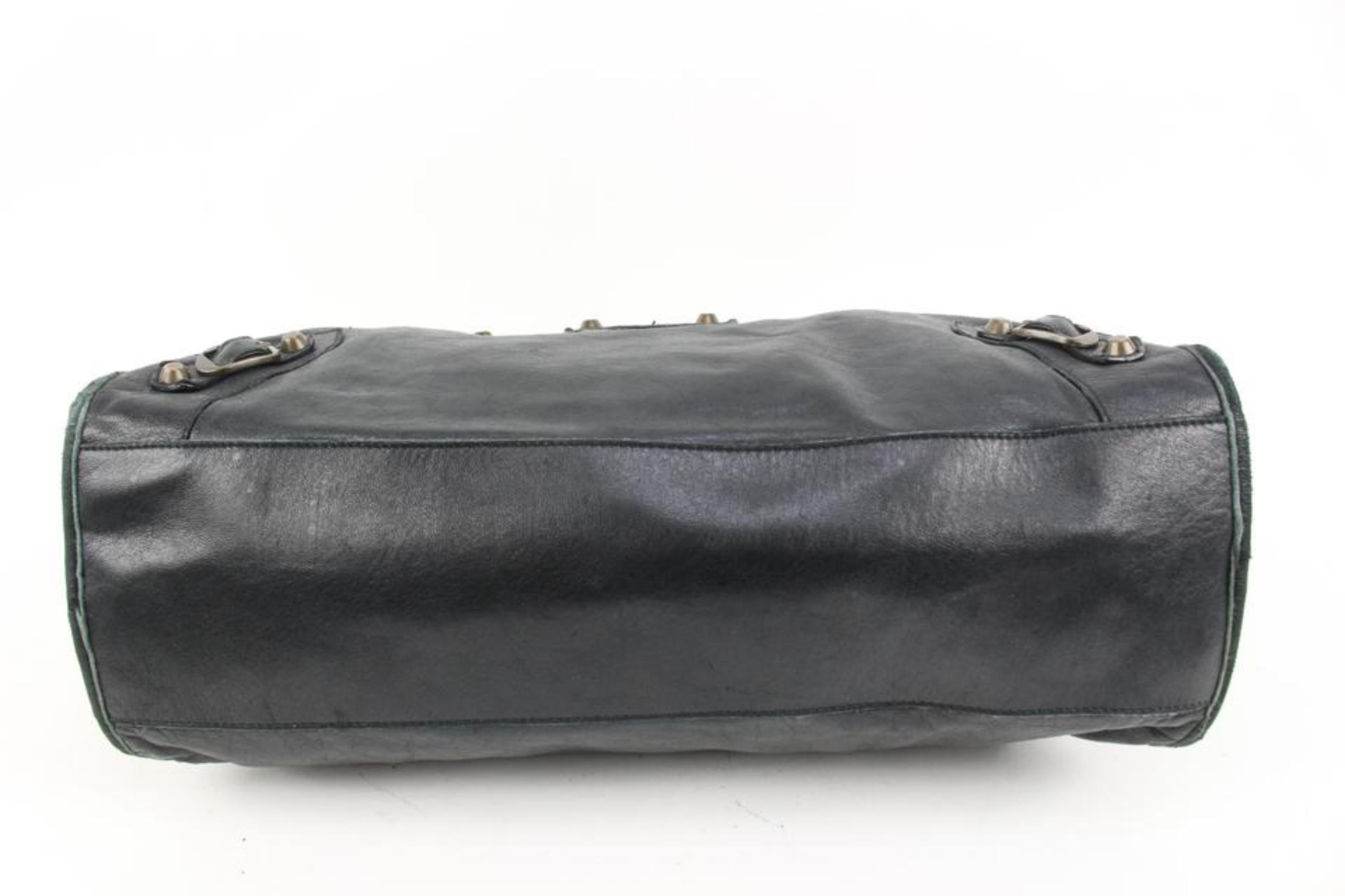Balenciaga Black Lambskin Leather Motorcycle City 2way Bag 7ba425s 1