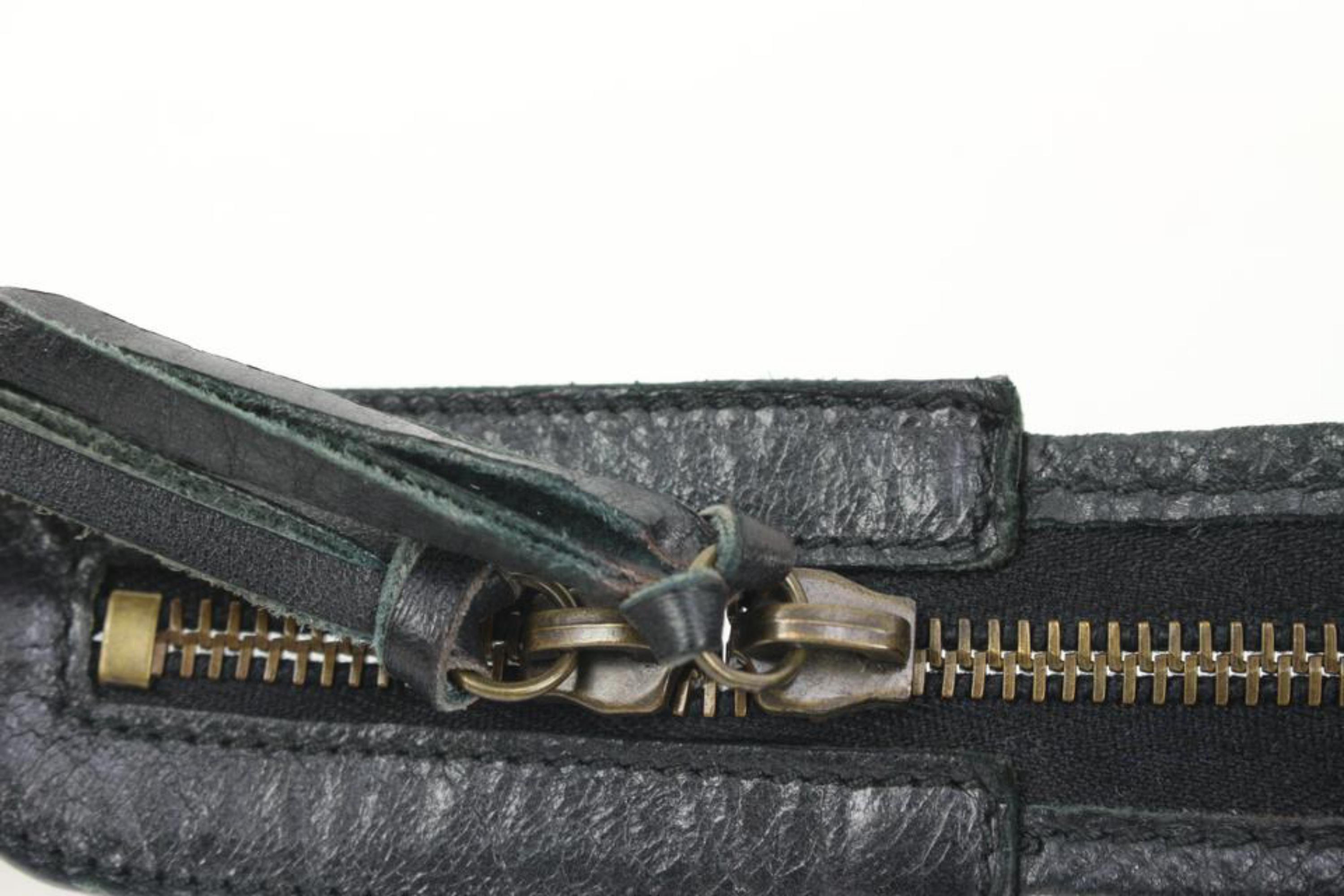 Balenciaga Black Lambskin Leather Motorcycle City 2way Bag 7ba425s 2
