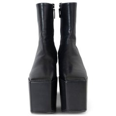 BALENCIAGA cuir noir 2016 PLATFORM ANKLE Boots Chaussures 36
