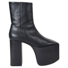 BALENCIAGA cuir noir 2016 PLATFORM ANKLE Boots Chaussures 36