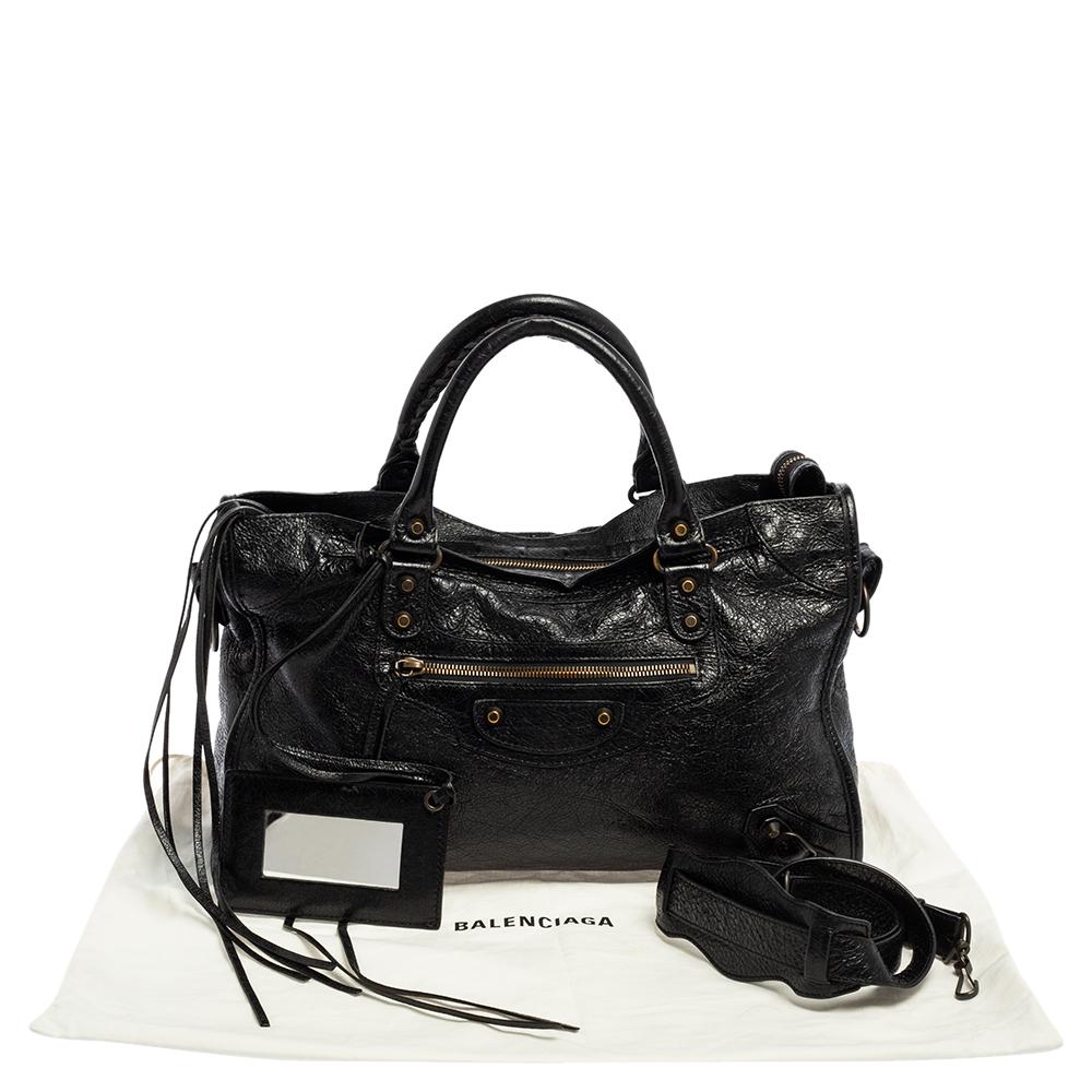 Balenciaga Black Leather And Lambskin Leather RH Classic City Bag 7