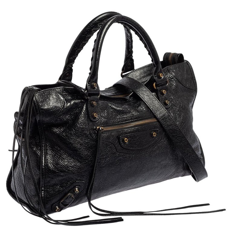 Women's Balenciaga Black Leather And Lambskin Leather RH Classic City Bag For Sale