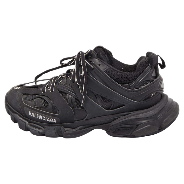 Balenciaga Black Leather and Mesh Track Sneakers at 1stDibs