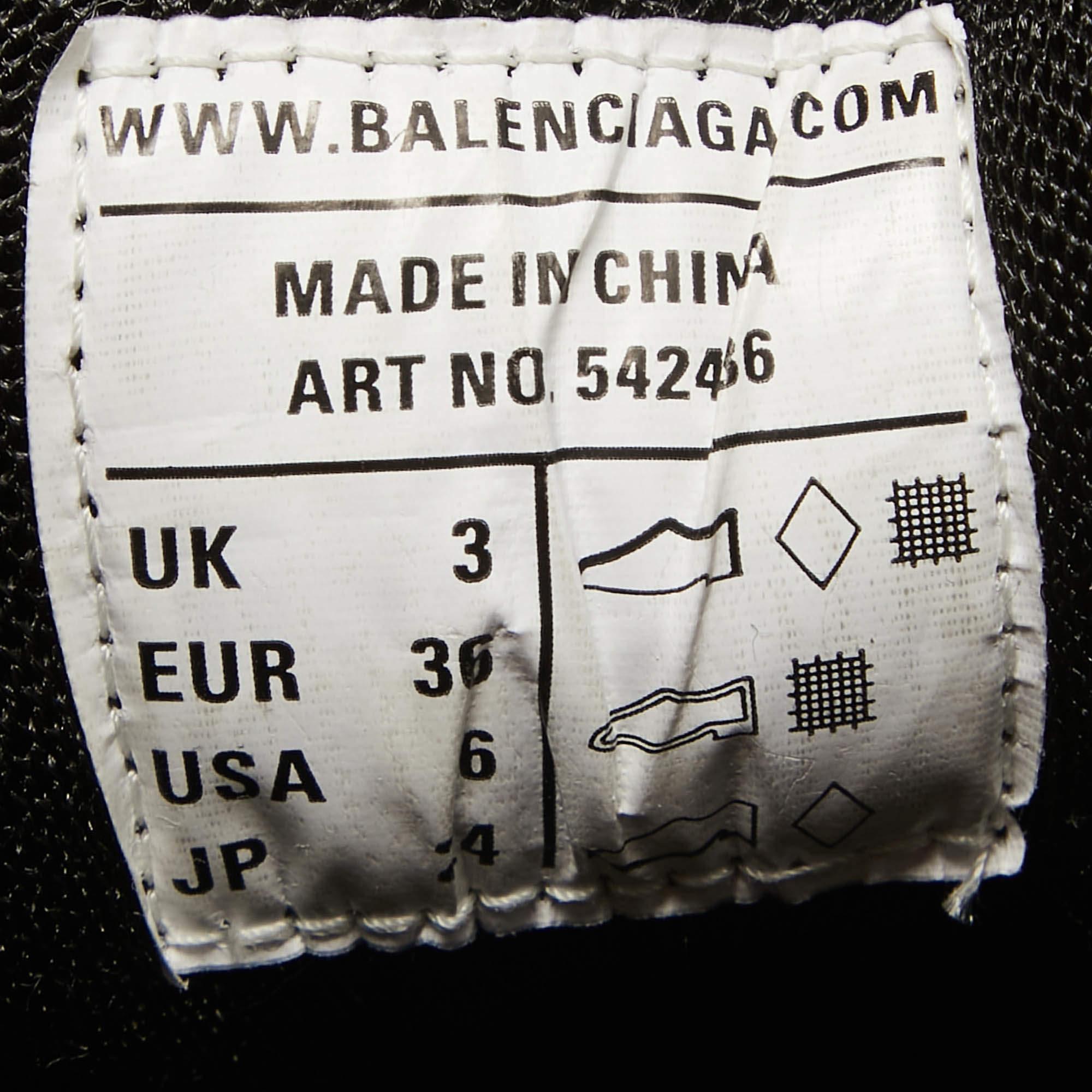 Balenciaga Black Leather and Mesh Track Sneakers Size 36 For Sale 1