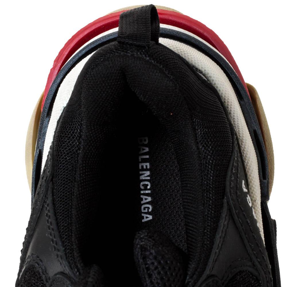 Balenciaga Black Leather and Mesh Triple S Platform Sneakers Size 36 2