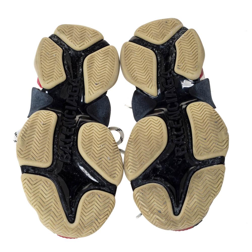 Balenciaga Black Leather and Mesh Triple S Platform Sneakers Size 36 3