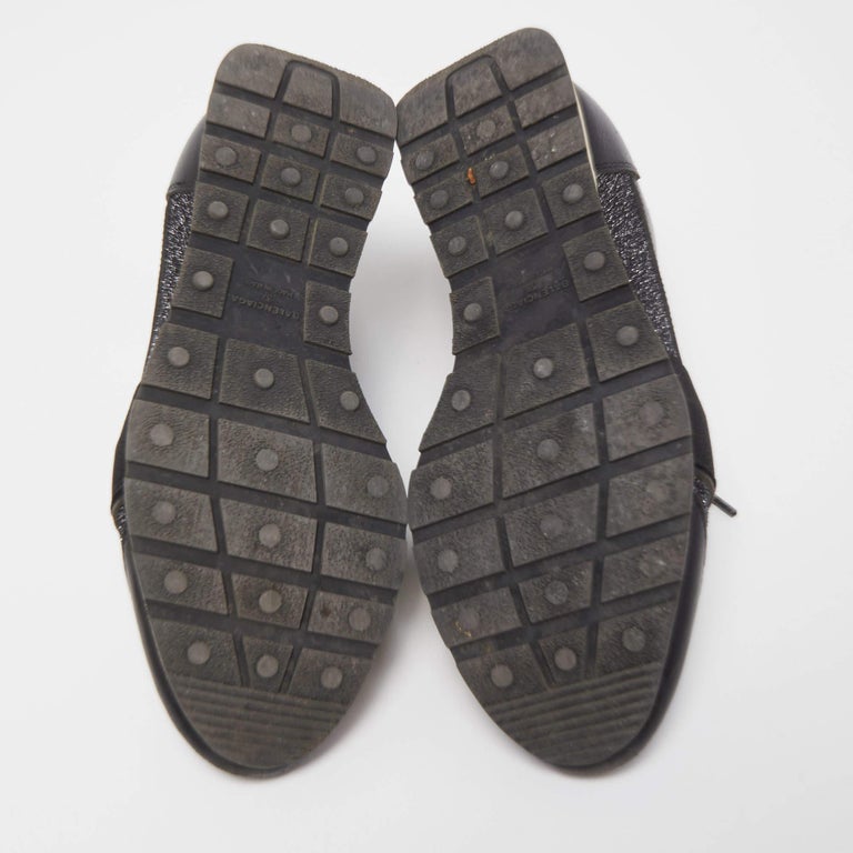 Christian Louboutin Black/Grey Lurex Fabric Vieira 2 Sneakers Size 39  Christian Louboutin