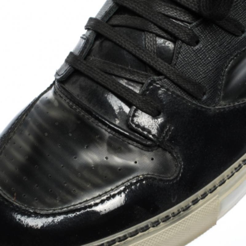 Balenciaga - Sneakers alte in pelle nera e PVC Patchwork Taglia 41 In condizioni buone in vendita a Dubai, Al Qouz 2