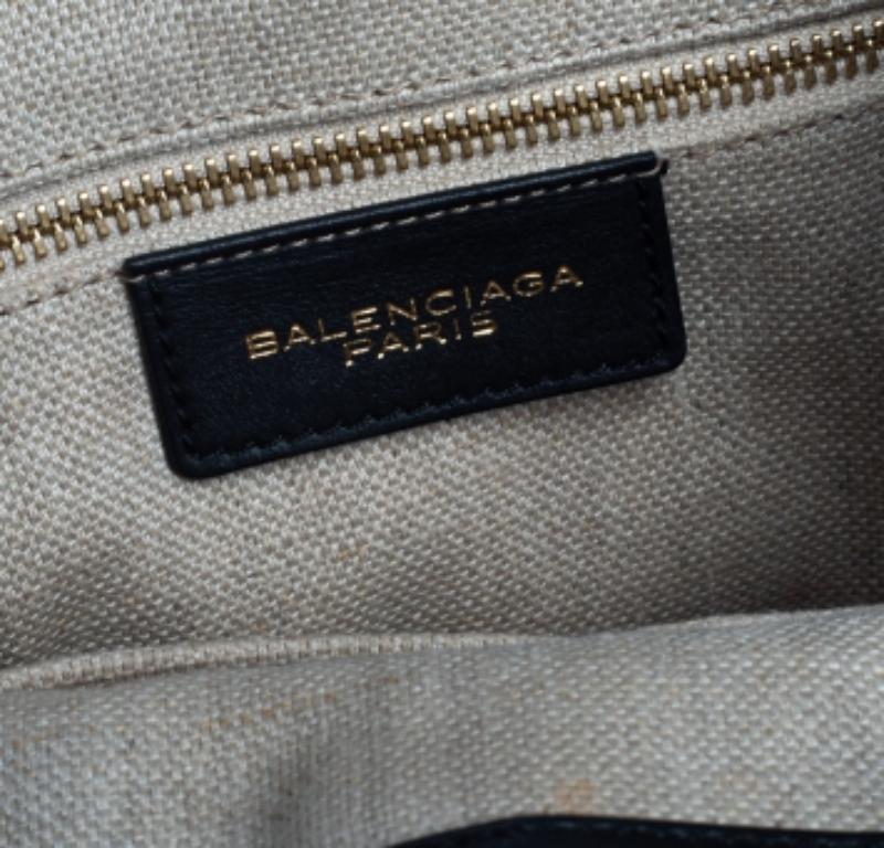 Balenciaga Black Leather and Python Padlock All Afternoon Tote For Sale 6