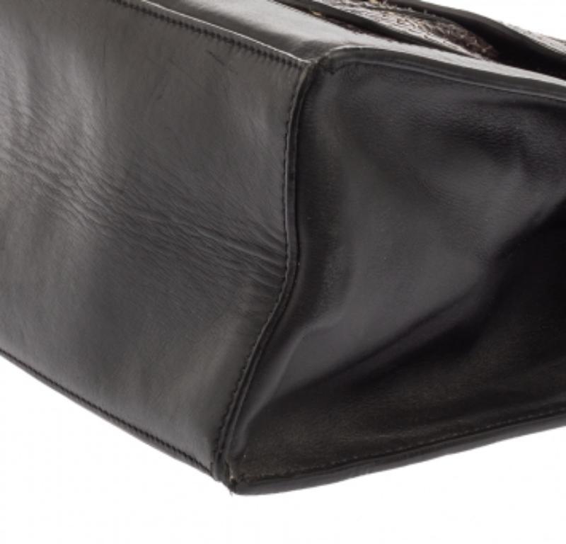 Balenciaga Black Leather and Python Padlock All Afternoon Tote For Sale 3