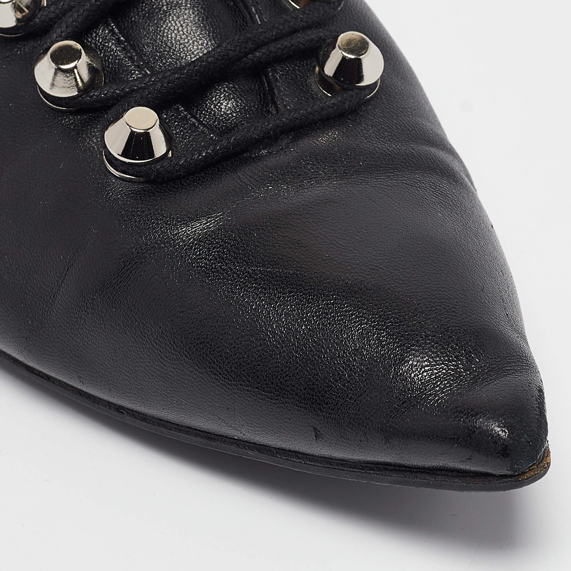 Balenciaga Stivali alla caviglia in pelle nera taglia 40 in vendita 2