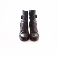 Balenciaga, bottines en cuir noir avec boucles en taille 40