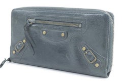 Balenciaga Black Leather Arena Classic Long Wallet 12BK0113