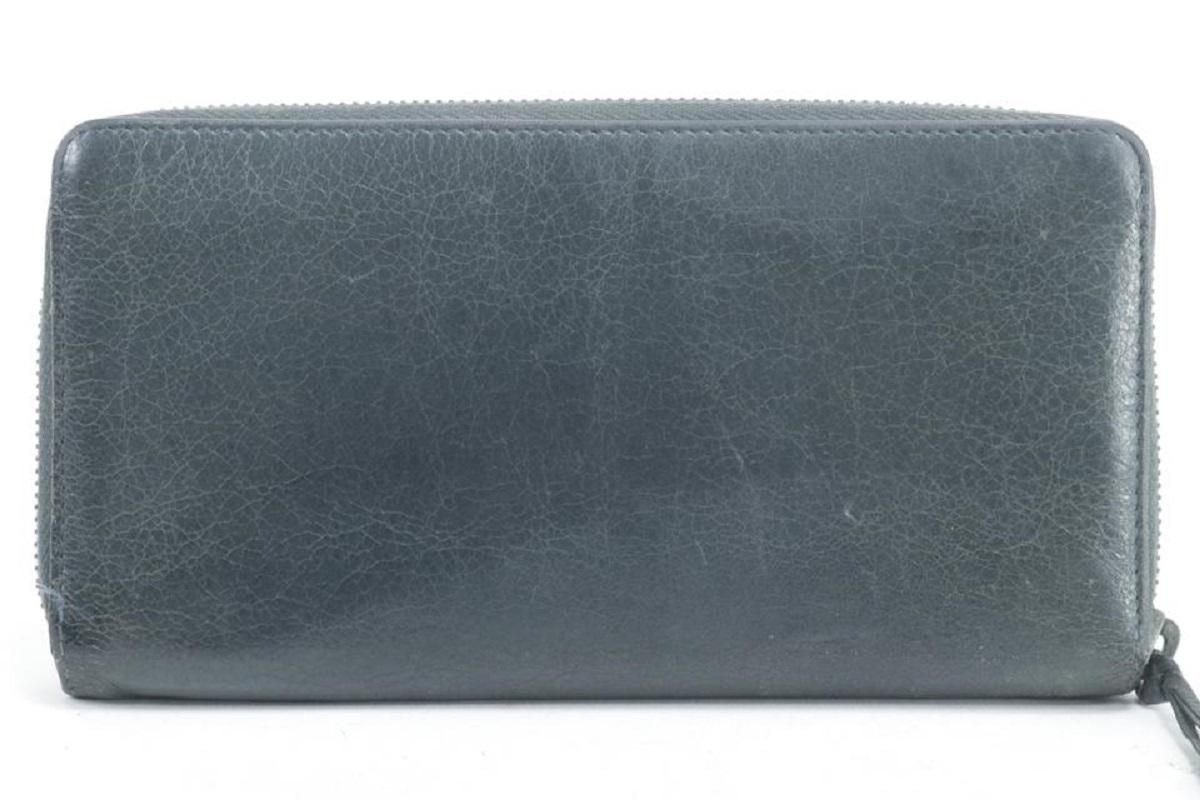 Balenciaga Black Leather Arena Classic Long Wallet 12BK0113 For Sale 1