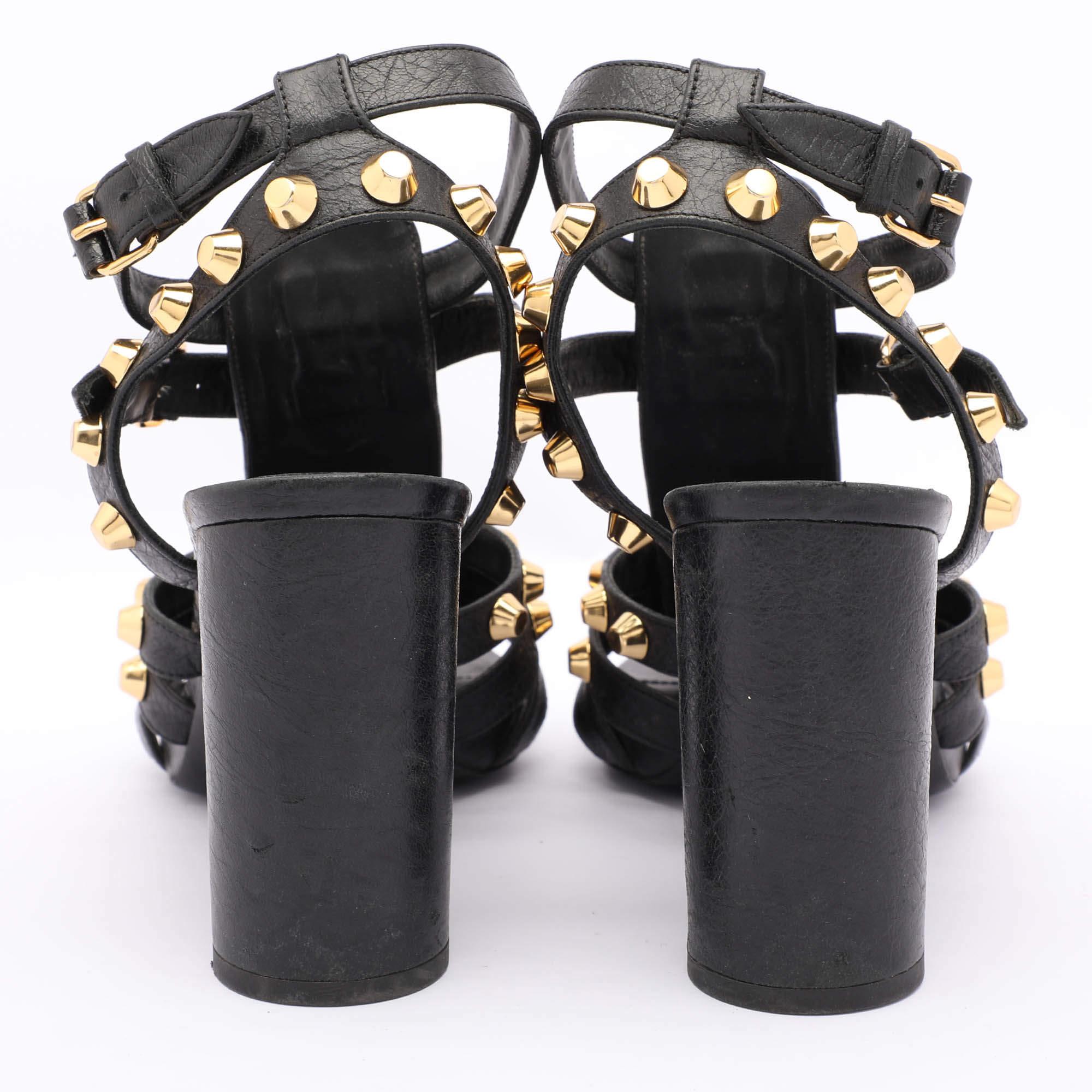 Donna Balenciaga Sandali Arena in pelle nera Taglia 39,5