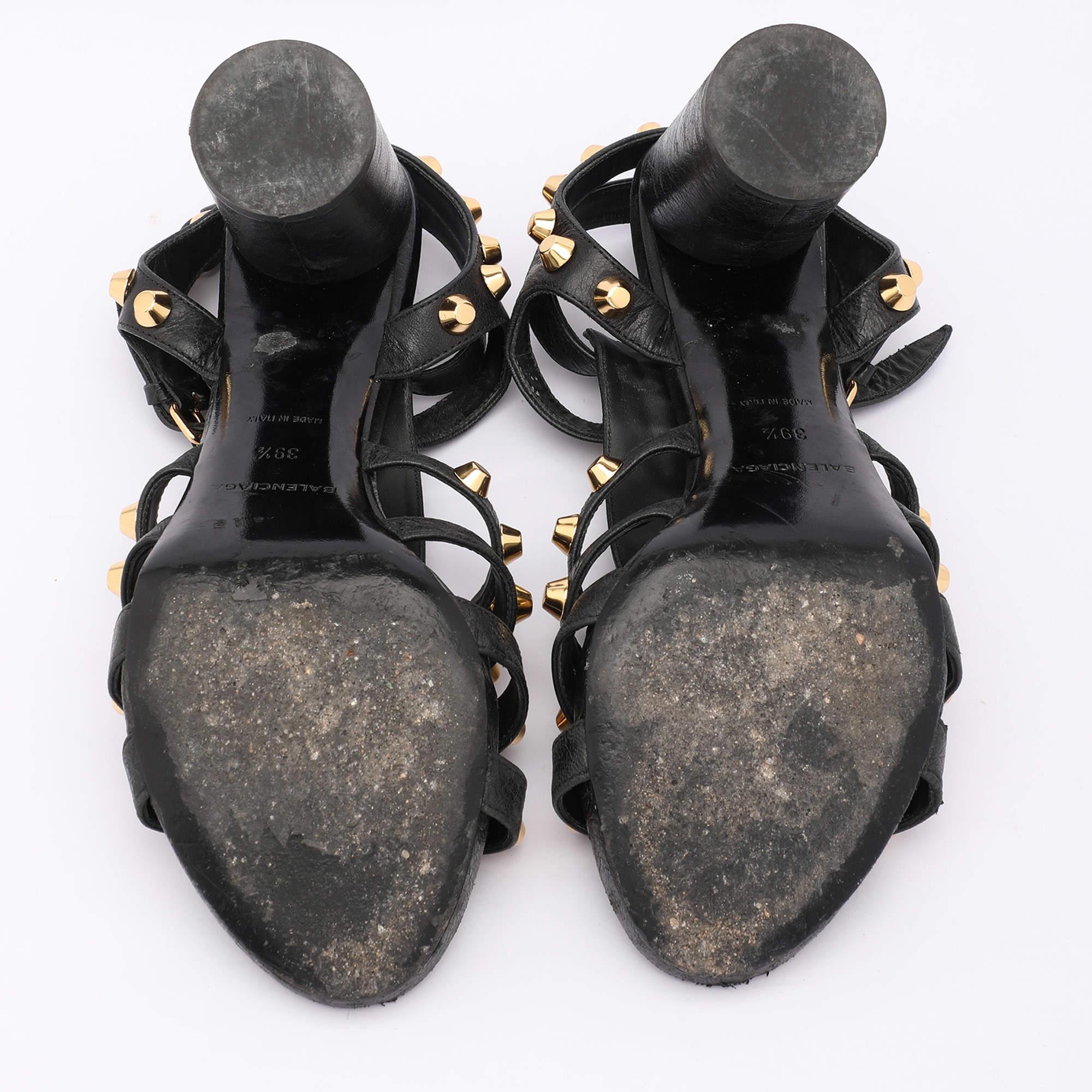 Balenciaga Sandali Arena in pelle nera Taglia 39,5 1