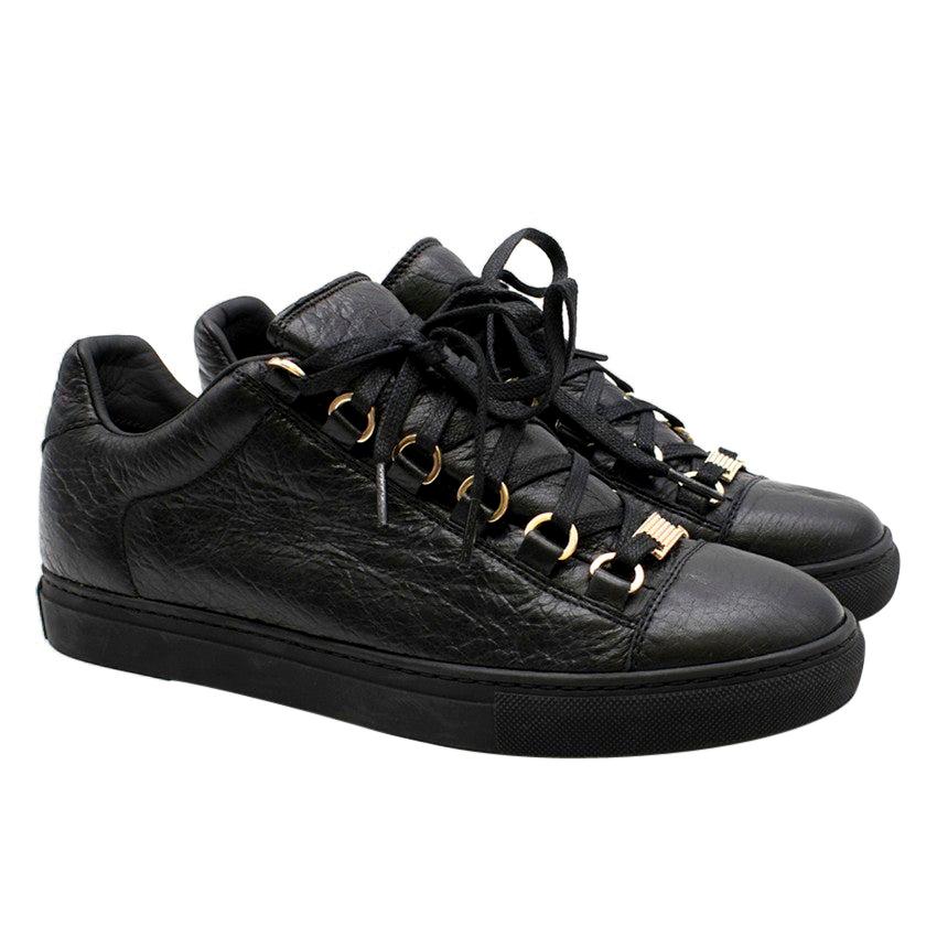 Analytisk fragment øjenvipper Balenciaga Black Leather Arena Low Sneakers 38 at 1stDibs