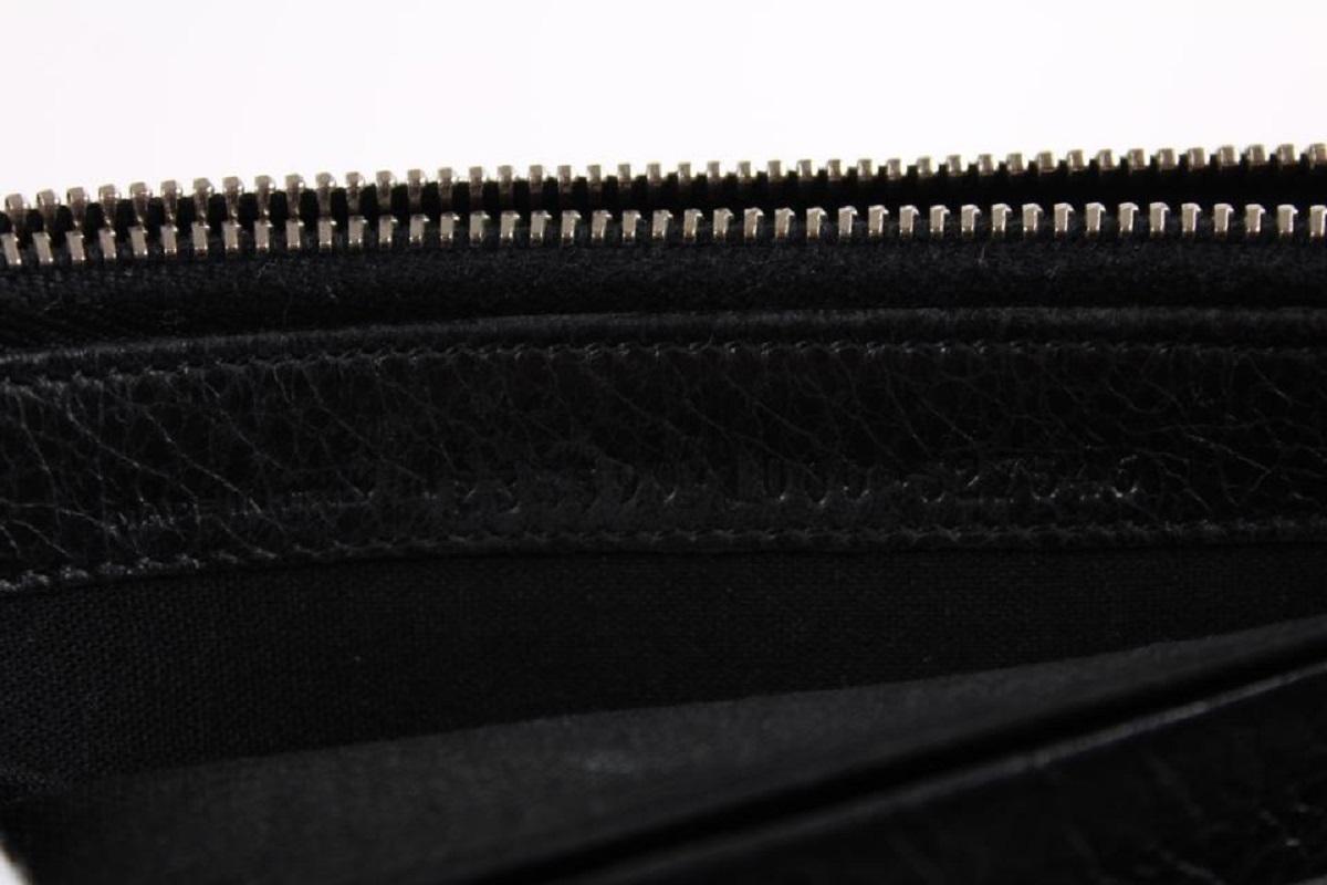 Balenciaga Black Leather Arena Wallet Long Flap 10BAL1221 6