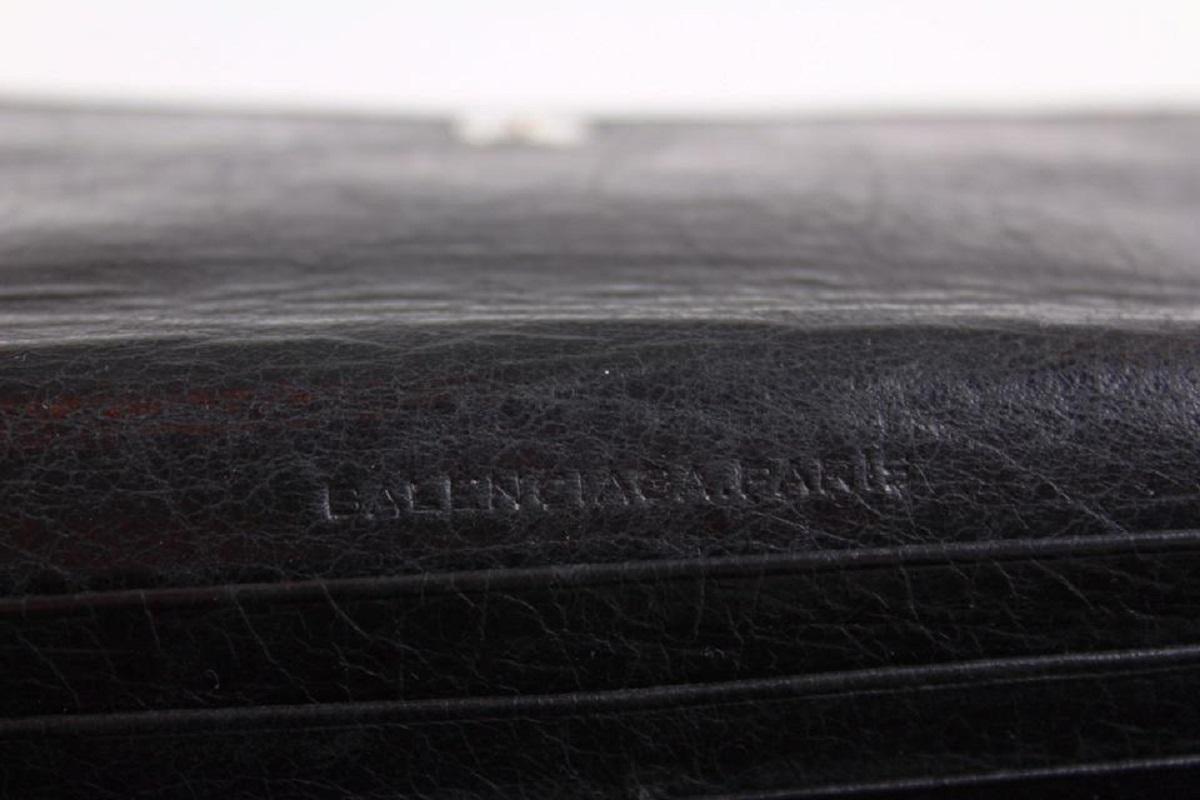 Balenciaga Black Leather Arena Wallet Long Flap 10BAL1221 1