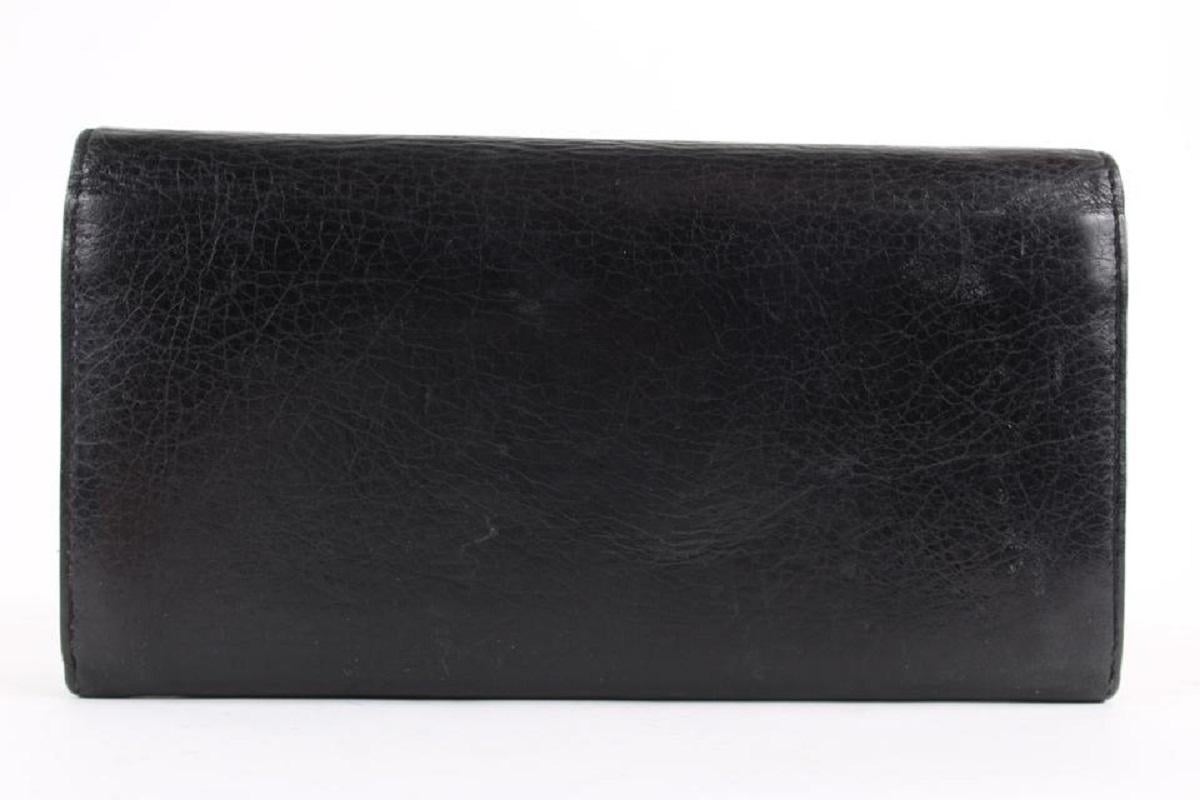 Balenciaga Black Leather Arena Wallet Long Flap 10BAL1221 2