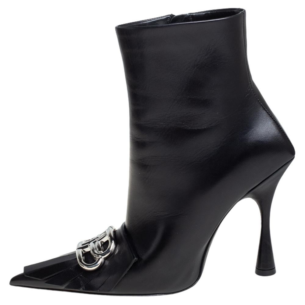 balenciaga women's black ankle boots