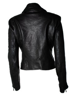 Balenciaga, black leather biker jacket