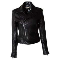 Balenciaga, black leather biker jacket