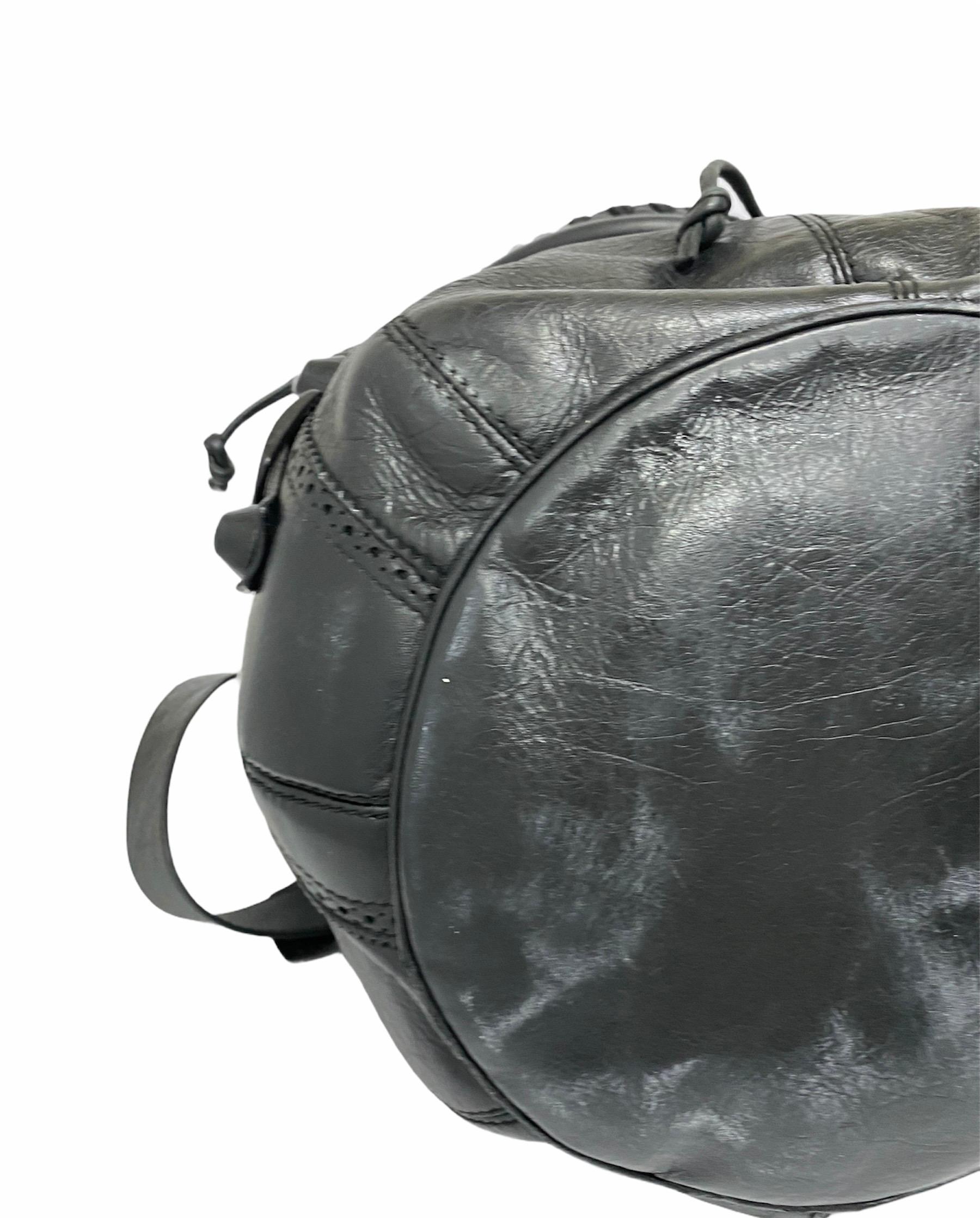 Balenciaga Black Leather Bucket Bag with Silver Hardware 1