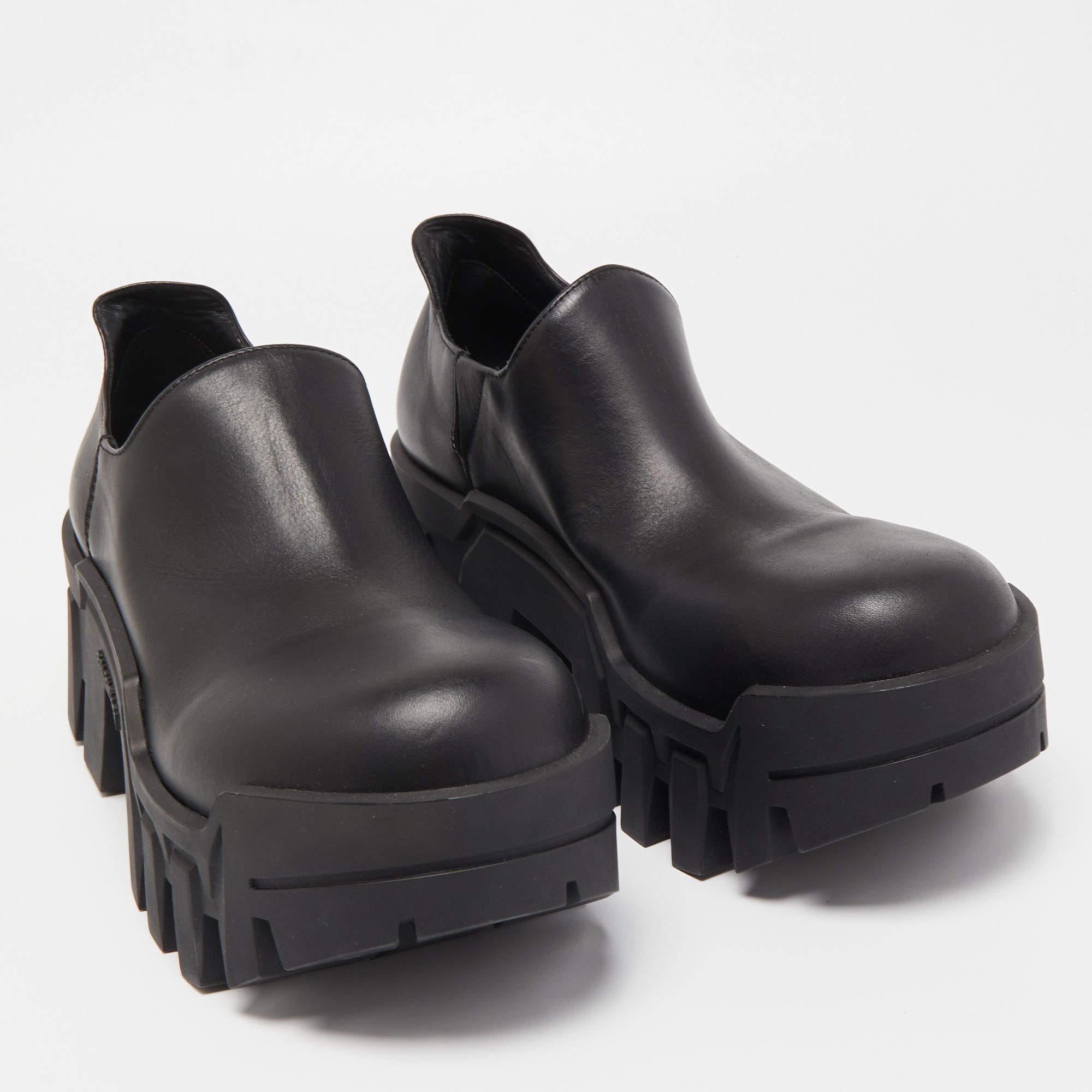 Balenciaga Black Leather Bulldozer Mini Boots  2