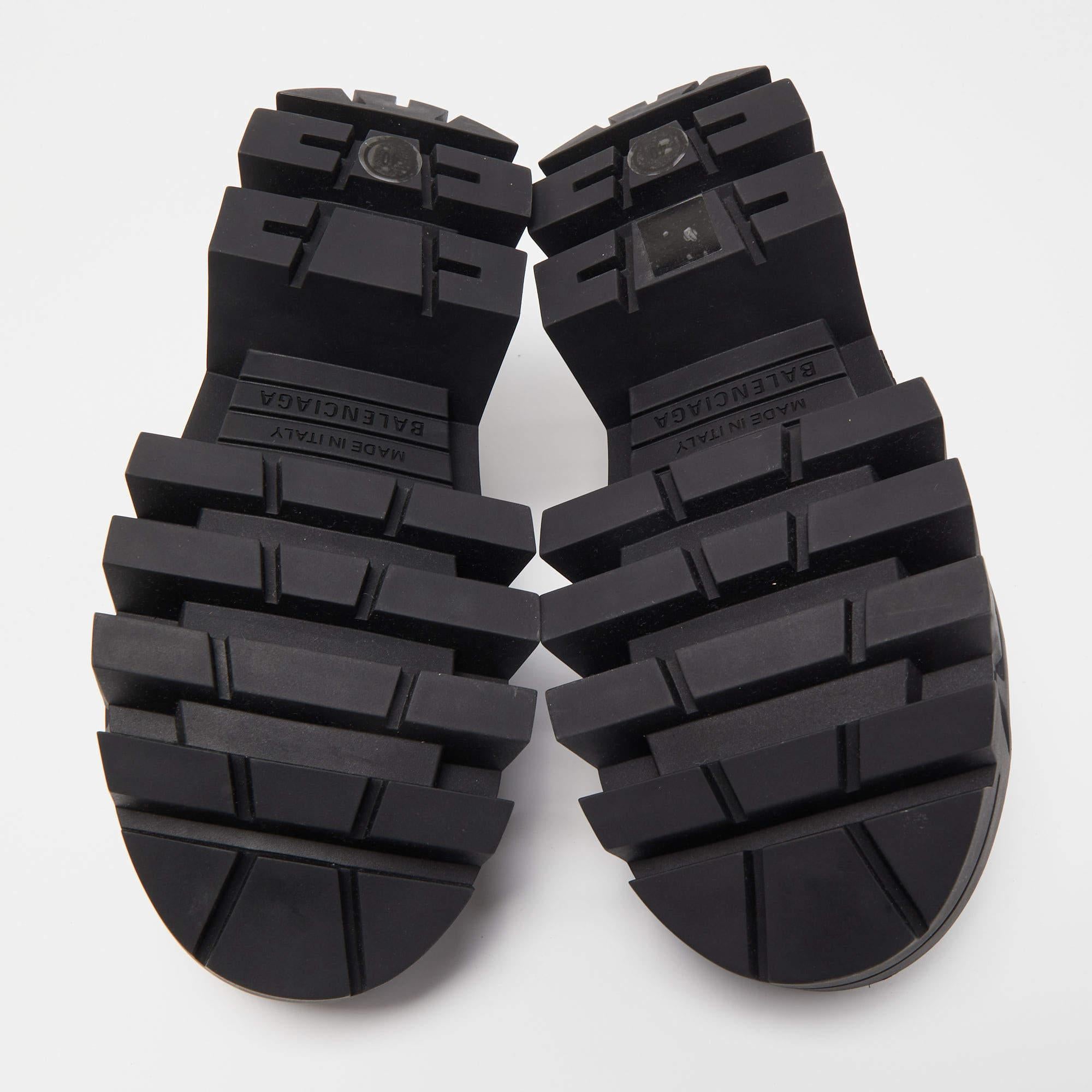 Balenciaga Black Leather Bulldozer Mini Boots  4
