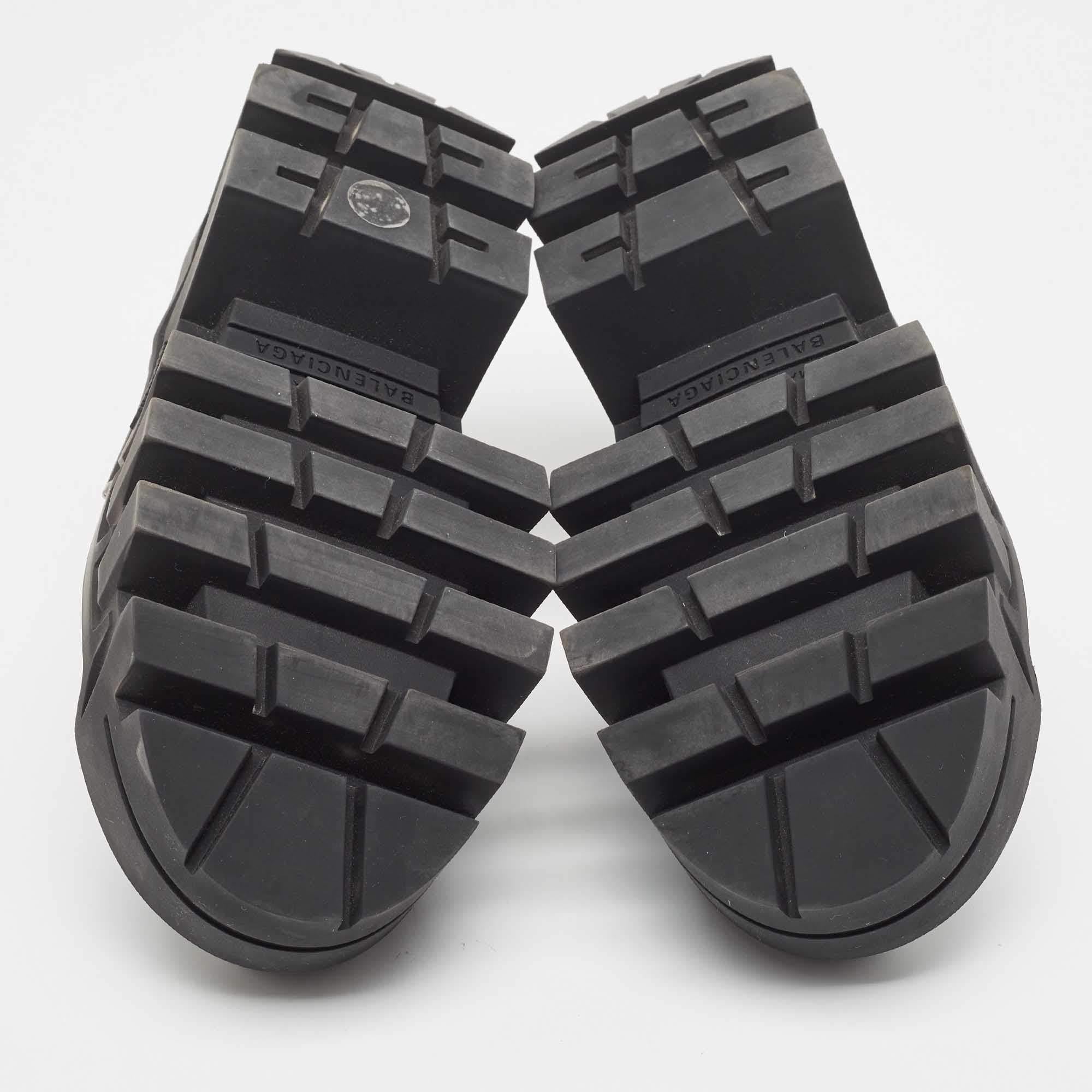 Balenciaga Black Leather Bulldozer Mini Boots Size 43 3