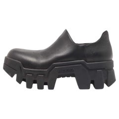 Balenciaga Black Leather Bulldozer Mini Boots Size 43
