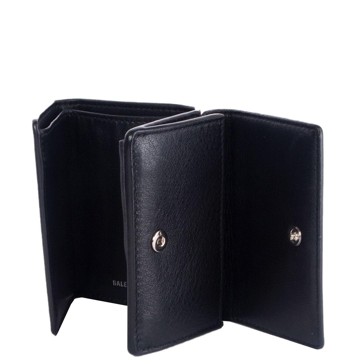 Women's or Men's BALENCIAGA black leather CASH MINI Wallet