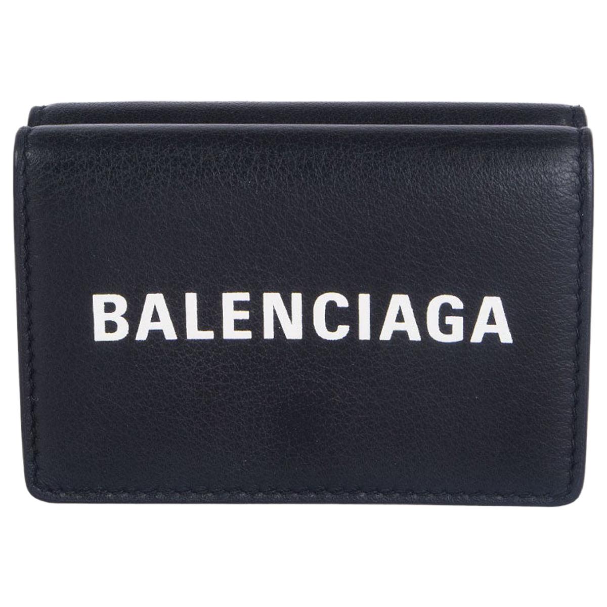 BALENCIAGA black leather CASH MINI Wallet