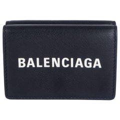 BALENCIAGA black leather CASH MINI Wallet
