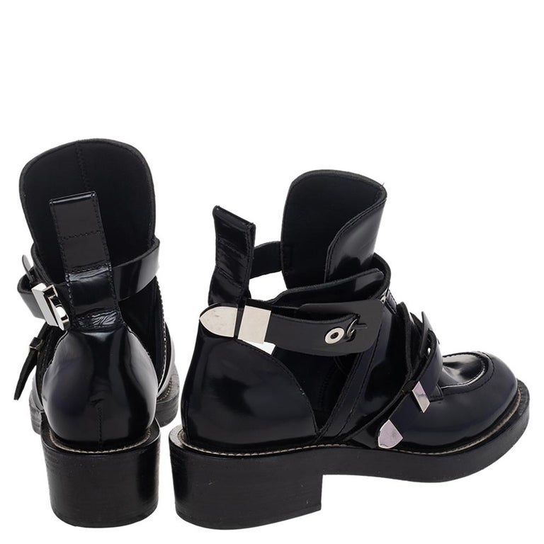 balenciaga ceinture ankle boots black