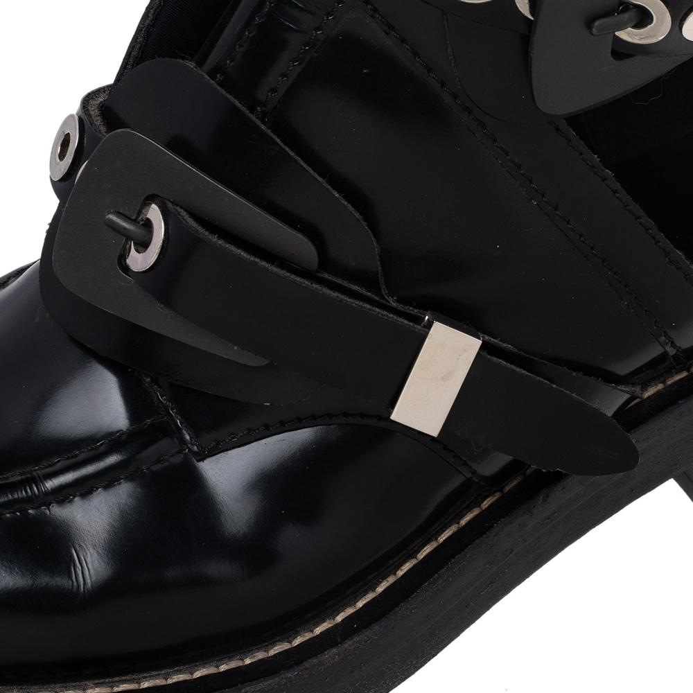 Women's Balenciaga Black Leather Ceinture Ankle Boots Size 39