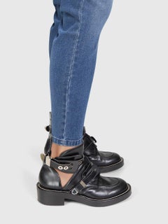 Balenciaga Black Leather Ceinture Boots Size IT 38