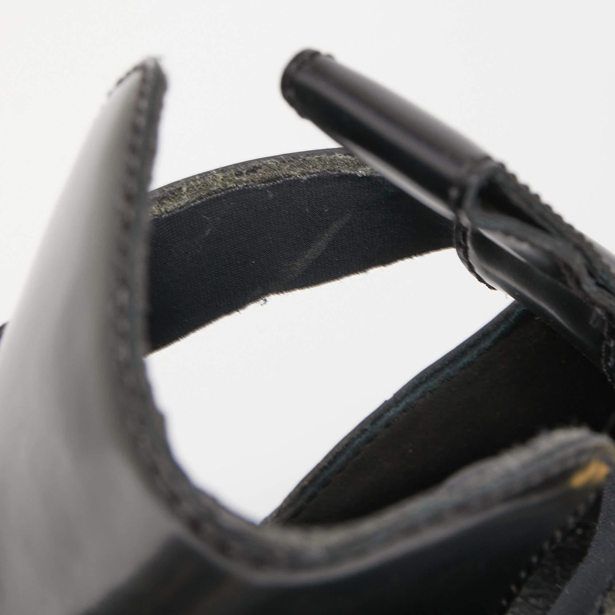 Balenciaga Black Leather Ceinture Buckle Detail Ankle Boots Size 41 2