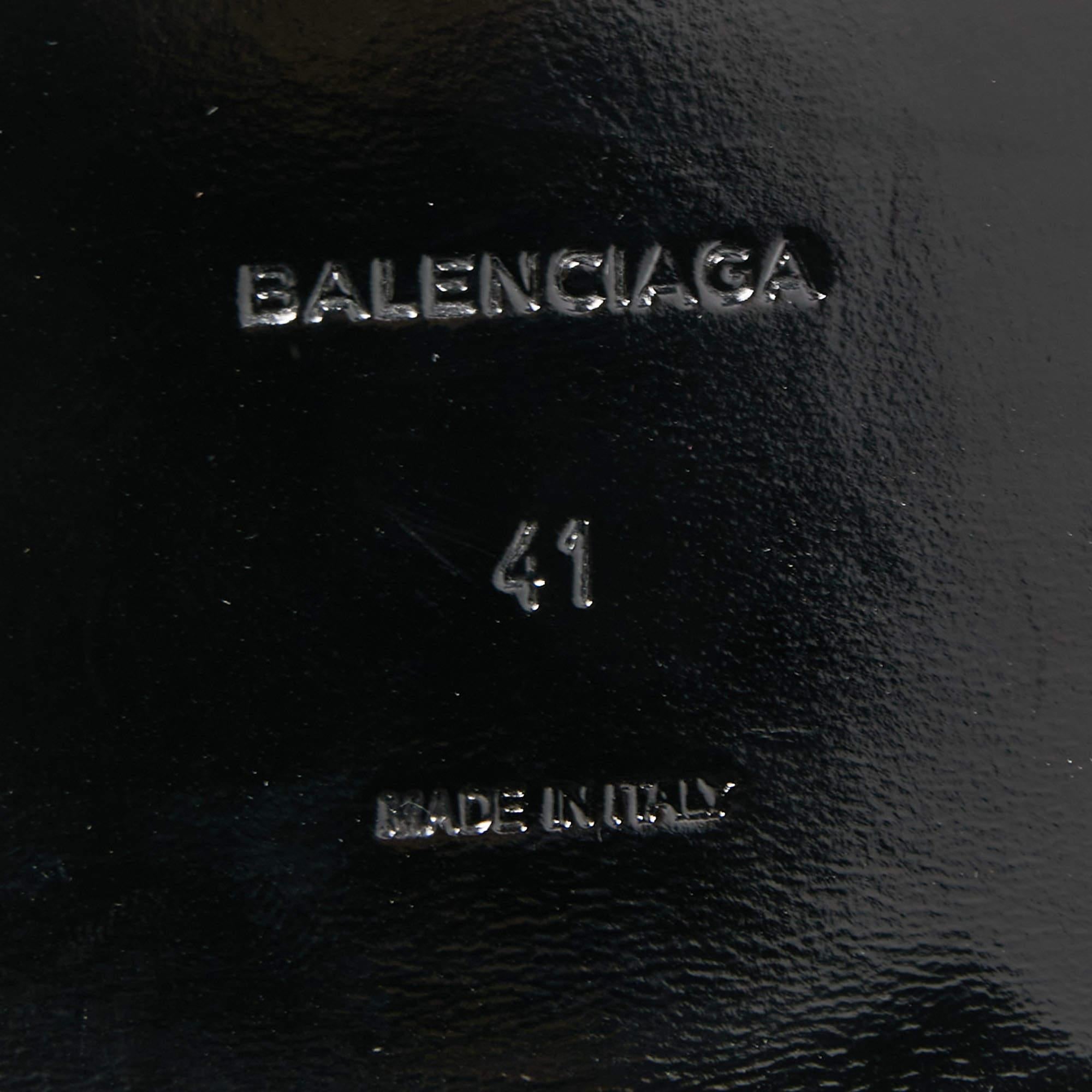 Balenciaga Black Leather Ceinture Buckle Detail Ankle Boots Size 41 5