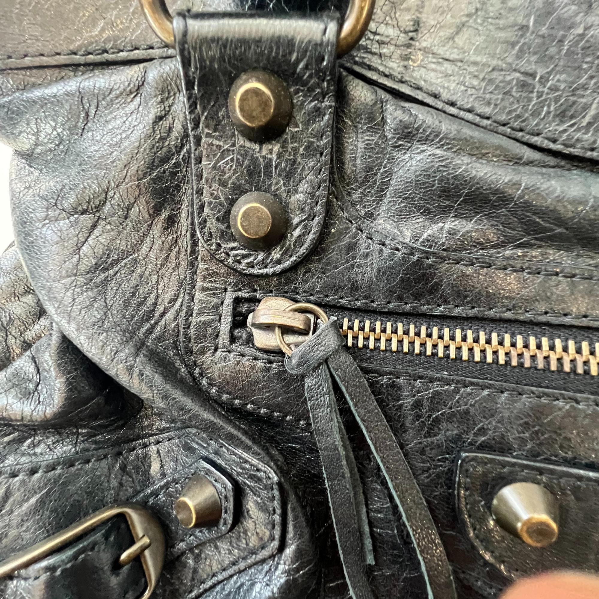 Balenciaga Black Leather City Bag 6