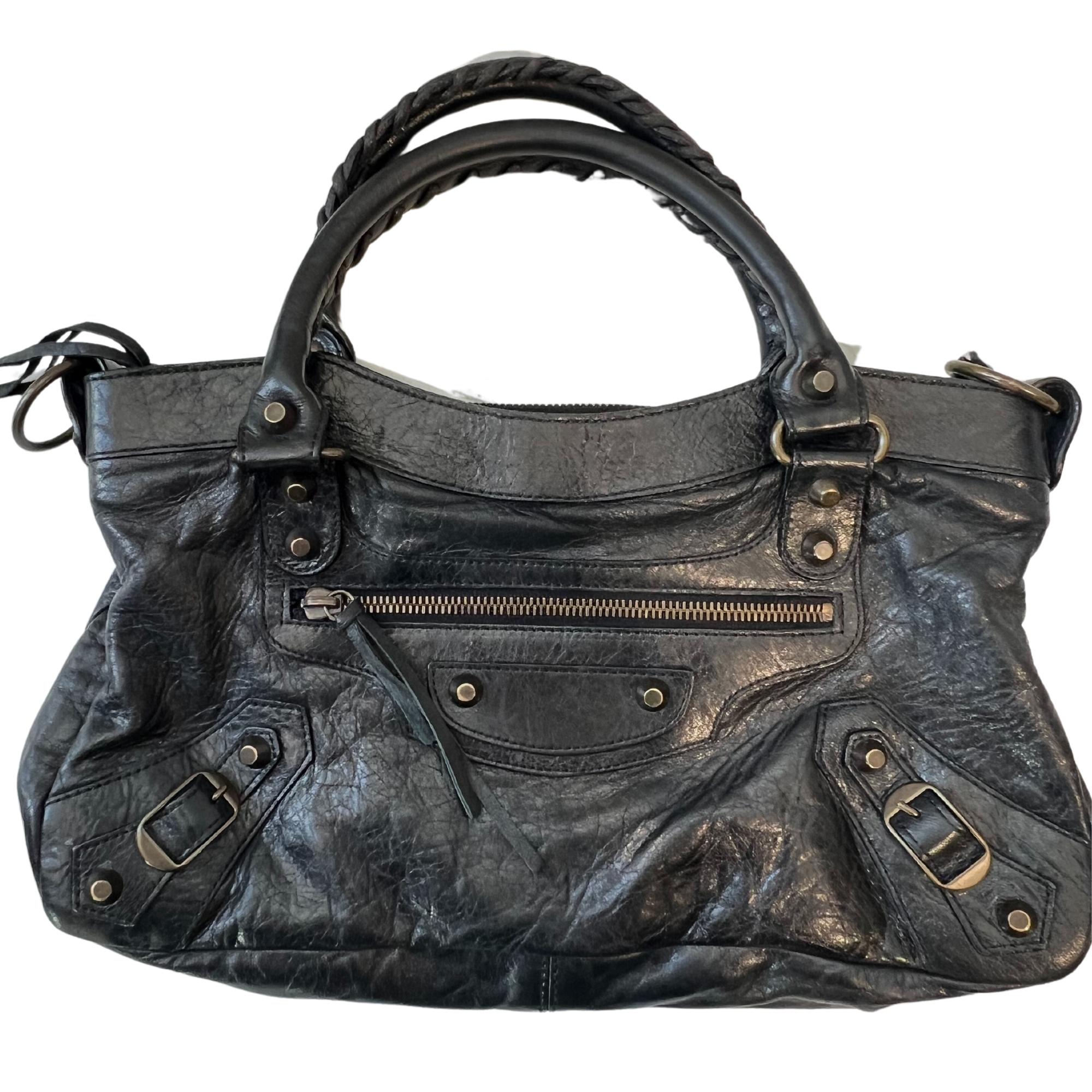 Balenciaga Black Leather City Bag 7