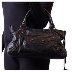 Used Balenciaga Black Leather City Bag