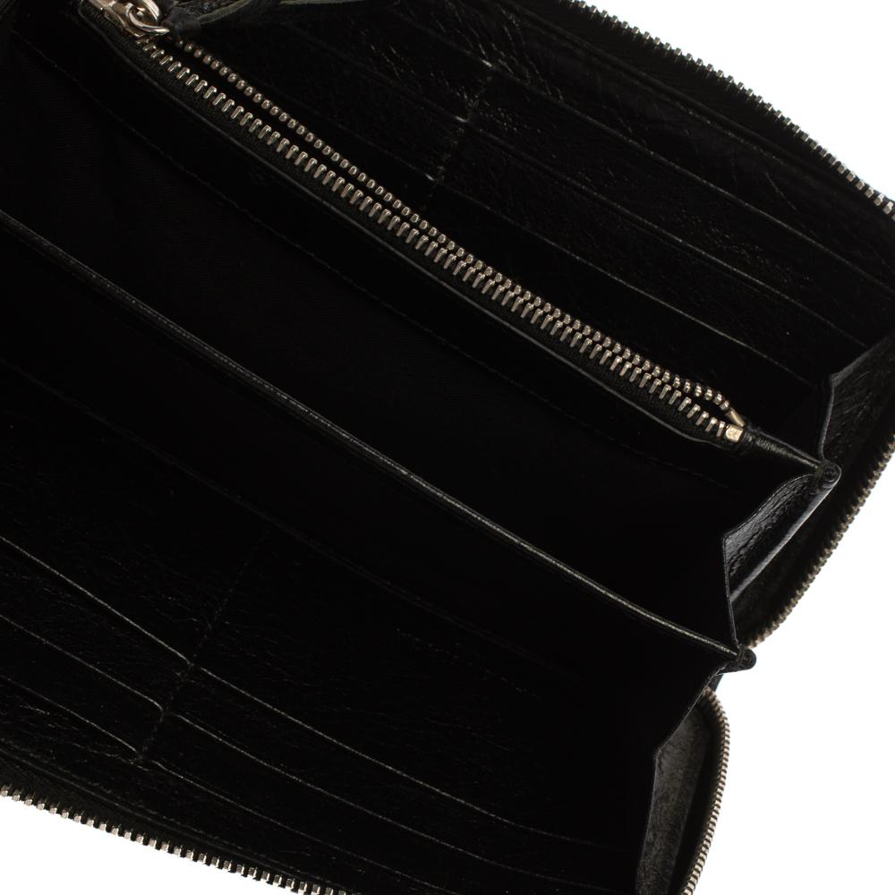 Balenciaga Black Leather City Zip Around Wallet 7