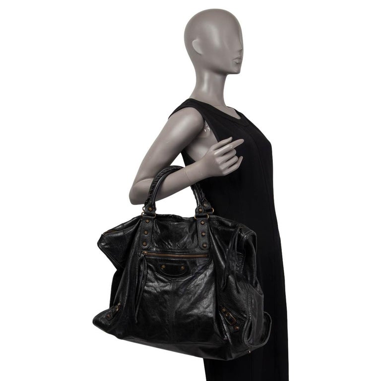 sund fornuft melodi TVstation BALENCIAGA black leather CLASSIC CITY LARGE Motorbike Bag at 1stDibs